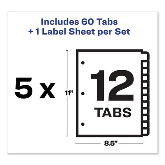 INDEX MAKER - CLEAR LABEL DIVIDER - COLOR TABS - LETTER