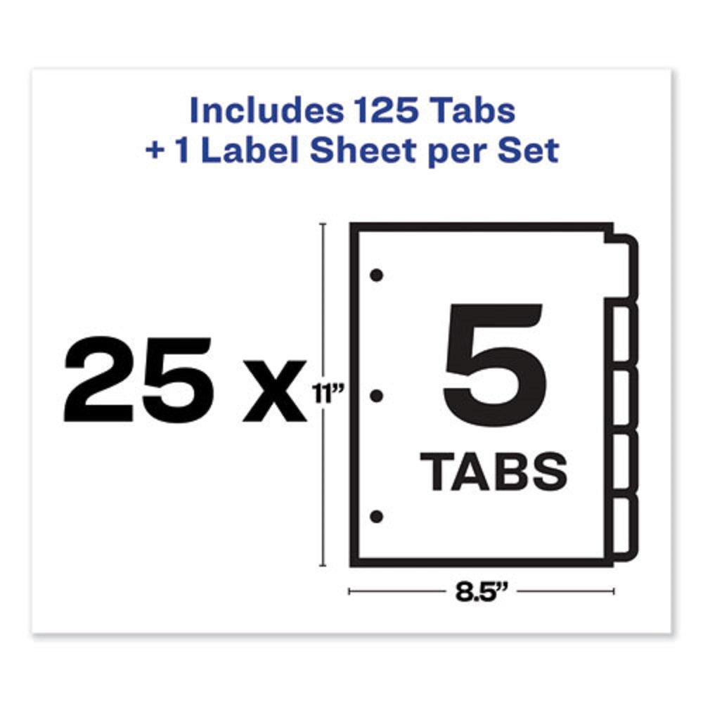 PRINT & APPLY INDEX MAKER INDEX DIVIDER - 5 COLOR TABS - LETTER