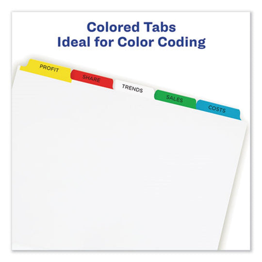 PRINT & APPLY INDEX MAKER INDEX DIVIDER - 5 COLOR TABS - LETTER