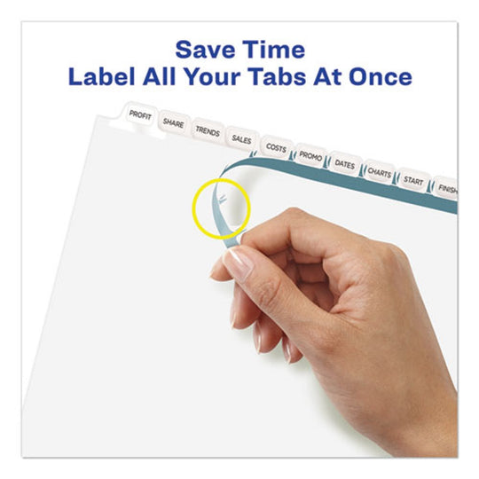 READY INDEX - INDEX MAKER CLEAR LABEL DIVIDERS - 12 WHITE TABS