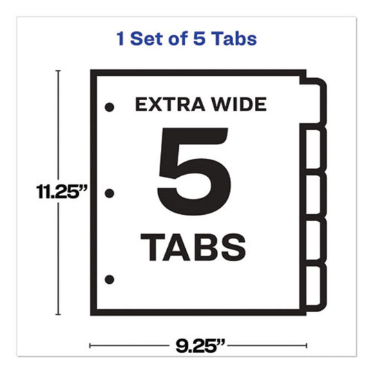 PRINT AND APPLY INDEX MAKER CLEAR LABEL DIVIDERS, 5 WHITE TABS