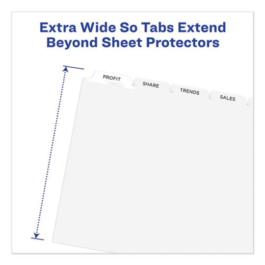 PRINT AND APPLY INDEX MAKER CLEAR LABEL DIVIDERS, 5 WHITE TABS