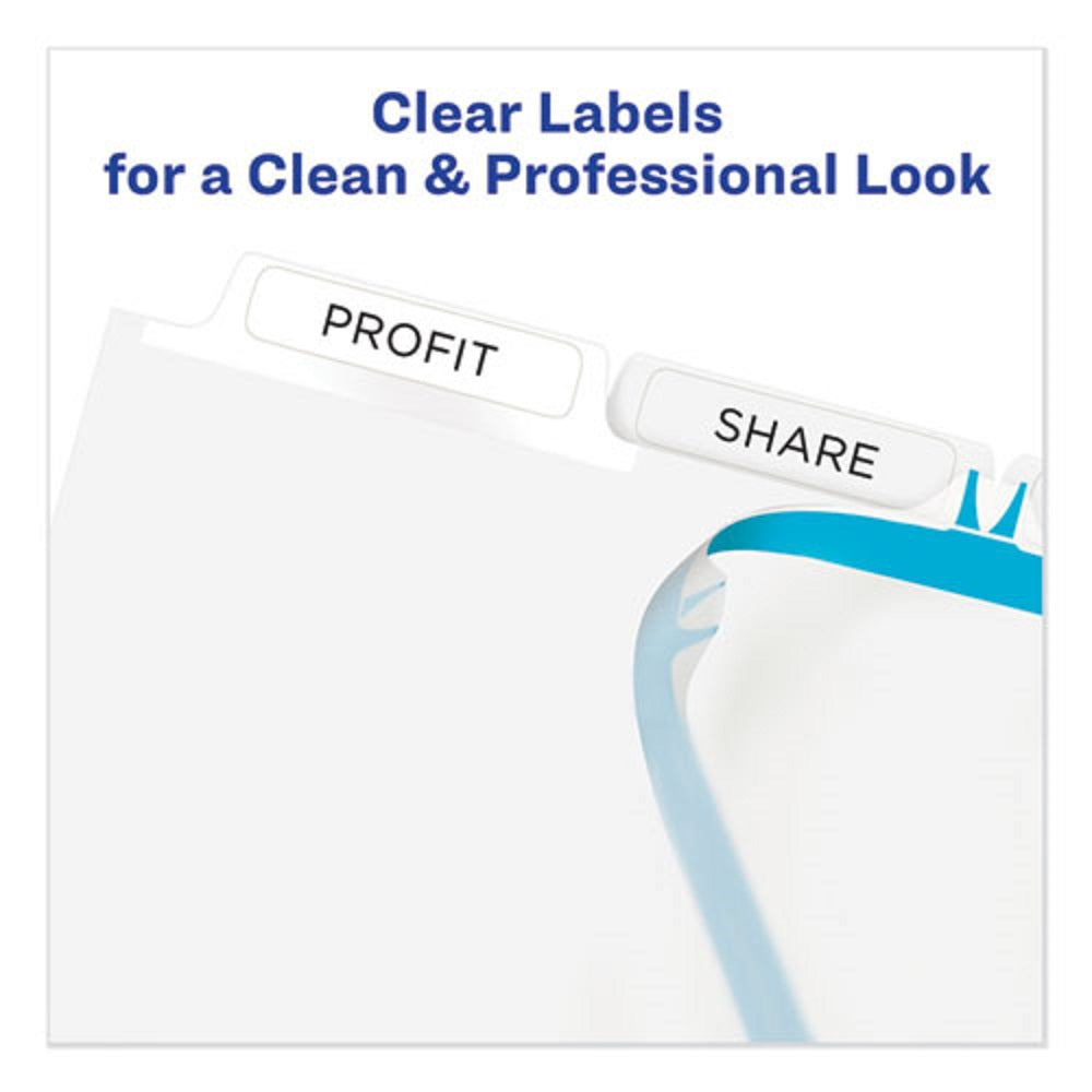 PRINT AND APPLY INDEX MAKER CLEAR LABEL UNPUNCHED DIVIDERS, 5 TAB