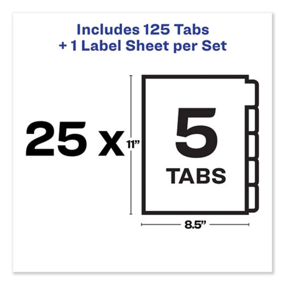 PRINT AND APPLY INDEX MAKER CLEAR LABEL UNPUNCHED DIVIDERS, 5 TAB