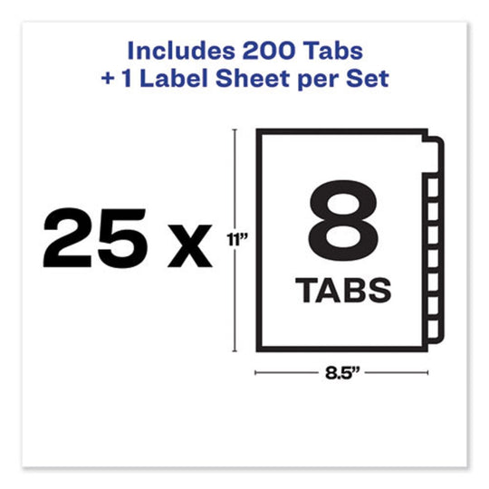 PRINT AND APPLY INDEX MAKER CLEAR LABEL UNPUNCHED DIVIDERS, 8 TAB