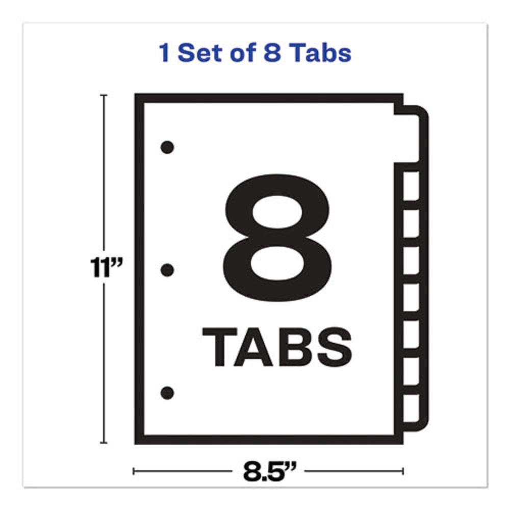 PRINT AND APPLY INDEX MAKER CLEAR LABEL DIVIDERS W/ PRINTABLE LABEL STRIP, 8 TAB - TRANSLUCENT