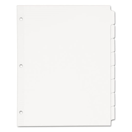 WRITE & ERASE PLAIN-TAB PAPER DIVIDERS, 8 TAB, LETTER - WHITE