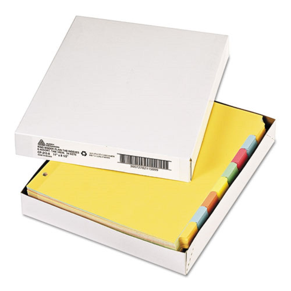 WRITE AND ERASE PLAIN-TAB PAPER DIVIDERS, 8 TAB