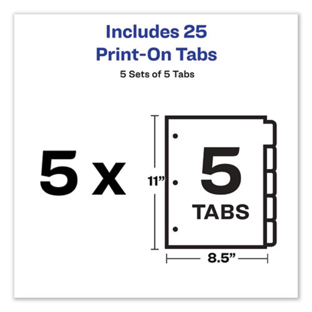 CUSTOMIZABLE PRINT-ON-DIVIDERS, 5 TAB