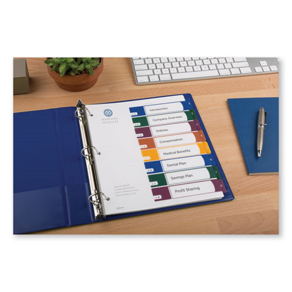 READY INDEX CUSTOMIZABLE TOC BINDER DIVIDERS - MULTICOLOR TABS