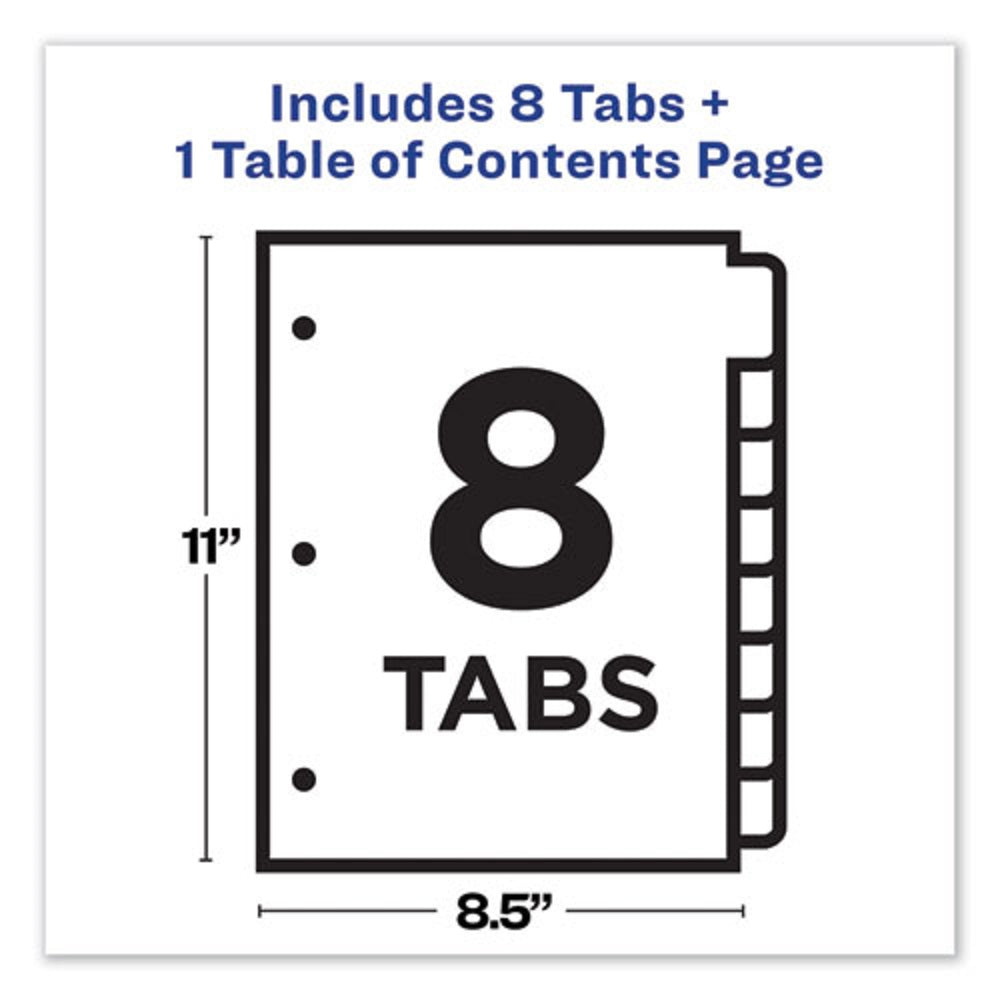 READY INDEX CUSTOMIZABLE TOC BINDER DIVIDERS - MULTICOLOR TABS