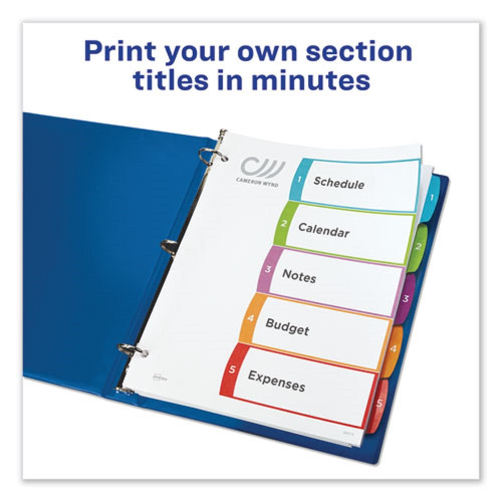 CUSTOMIZABLE TOC READ INDEX MULTICOLOR DIVIDERS - LETTER