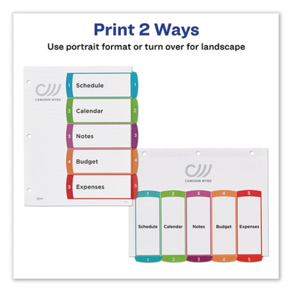 CUSTOMIZABLE TOC READ INDEX MULTICOLOR DIVIDERS - LETTER