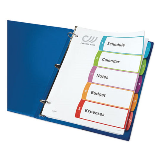 CUSTOMIZABLE TOC READ INDEX MULTICOLOR DIVIDERS - LETTER