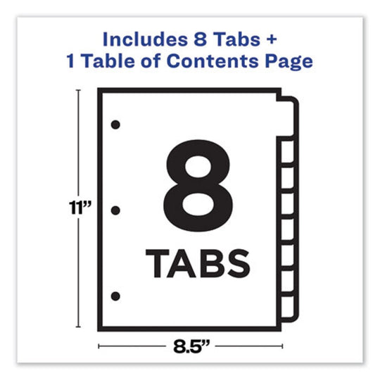 READY INDEX CUSTOMIZABLE TOC BINDER DIVIDERS - MULTICOLOR DIVIDERS