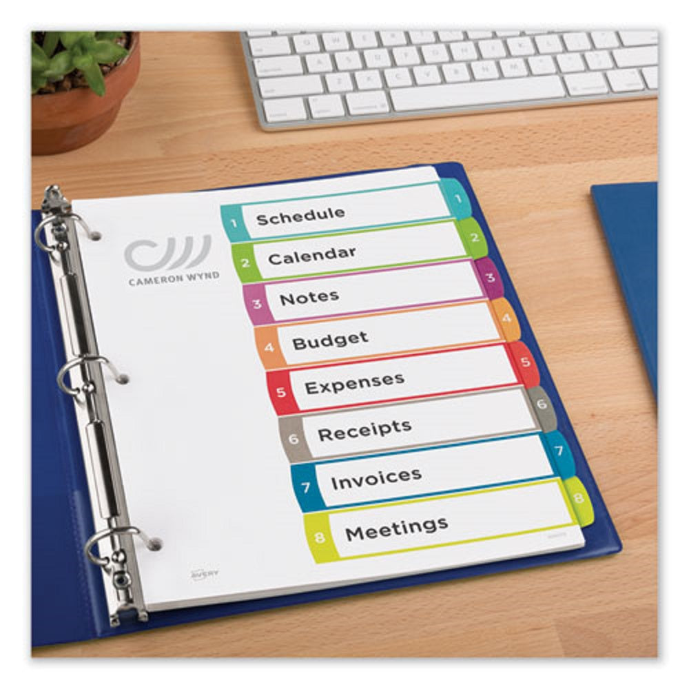 READY INDEX CUSTOMIZABLE TOC BINDER DIVIDERS - MULTICOLOR DIVIDERS