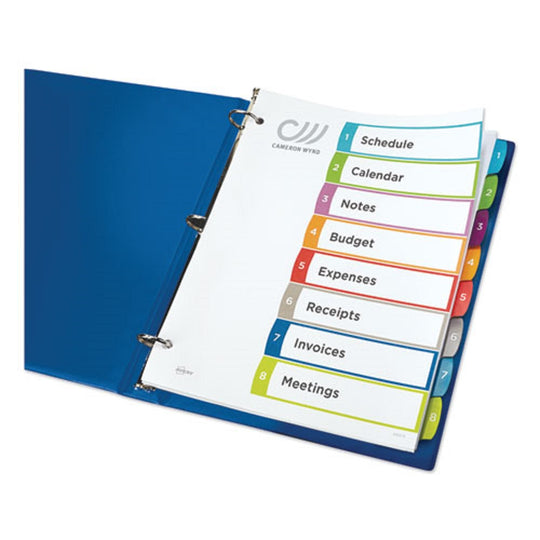 READY INDEX CUSTOMIZABLE TOC BINDER DIVIDERS - MULTICOLOR DIVIDERS