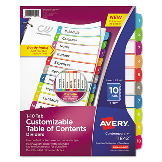 CUSTOMIZABLE TOC READY INDEX JULTICOLOR DIVIDERS