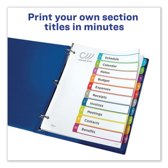 CUSTOMIZABLE TOC READY INDEX JULTICOLOR DIVIDERS