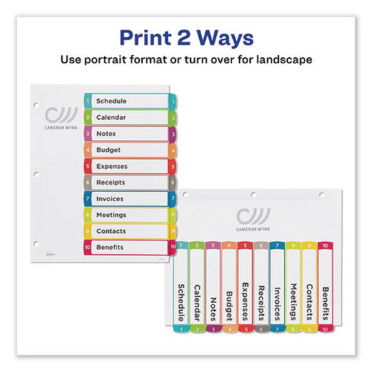 CUSTOMIZABLE TOC READY INDEX JULTICOLOR DIVIDERS