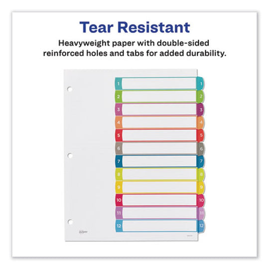 DIVIDERS,INDEX, READY INDEX DIVIDERS -CUSTOMIZABLE TABLE OF CONTENTENS - 1-12 TABS