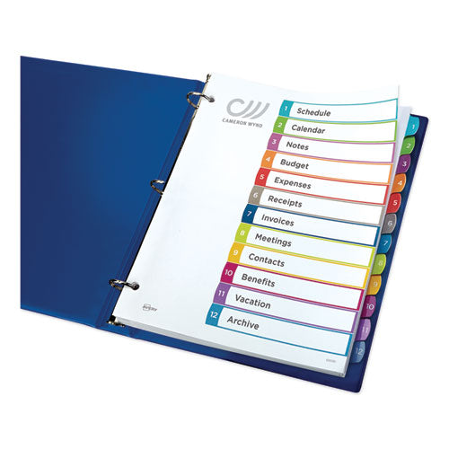 DIVIDERS,INDEX, READY INDEX DIVIDERS -CUSTOMIZABLE TABLE OF CONTENTENS - 1-12 TABS