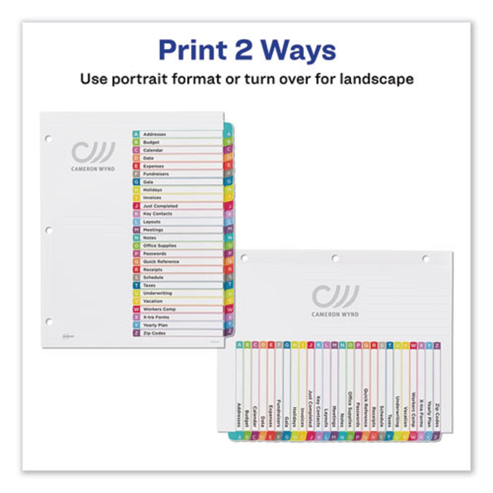 READY INDEX TAB BINDER DIVIDERS - MULTI-COLOR TABS