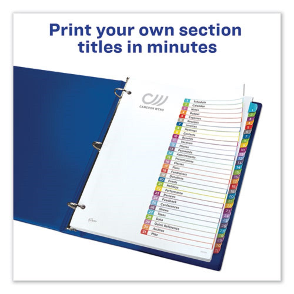 READY INDEX - MULTI-COLOR DIVIDERS - LETTER