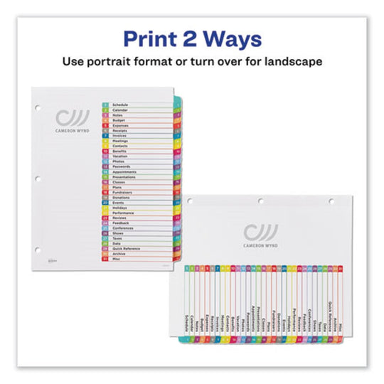 READY INDEX - MULTI-COLOR DIVIDERS - LETTER