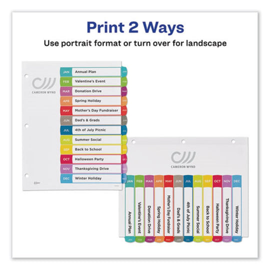 AVERY READY INDEX BINDER DIVIDERS - CUSTOMIZABLE TABLE of CONTENTS