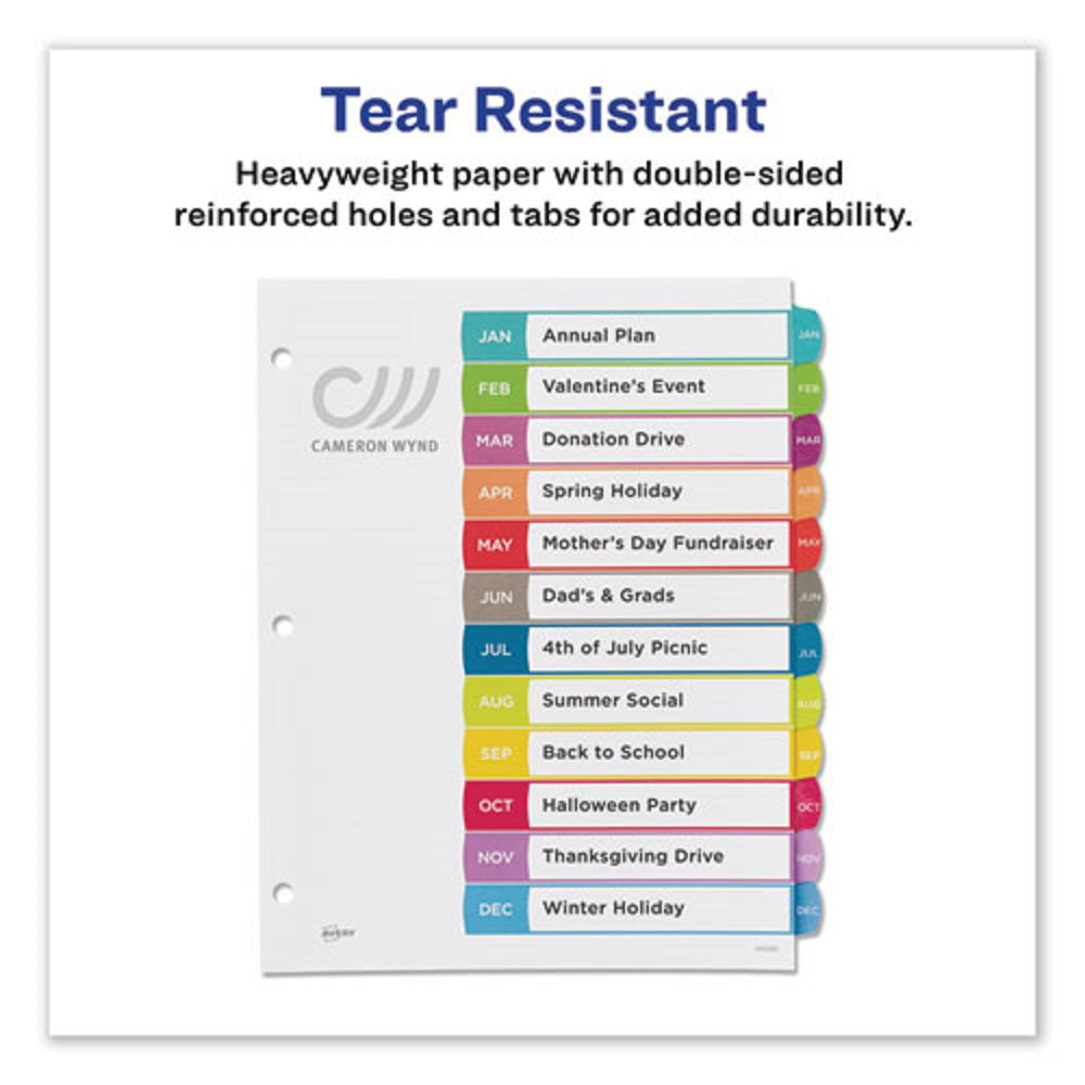 AVERY READY INDEX BINDER DIVIDERS - CUSTOMIZABLE TABLE of CONTENTS