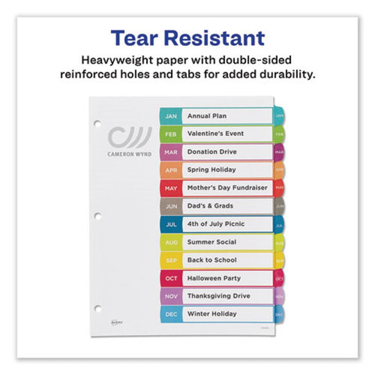 AVERY READY INDEX BINDER DIVIDERS - CUSTOMIZABLE TABLE of CONTENTS