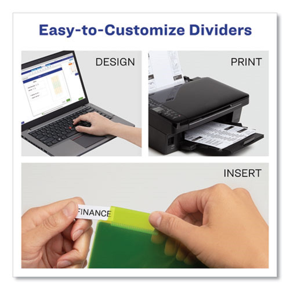 BIG TAB INSERTABLE PLASTIC DIVIDERS - MULTI-COLOR TABS