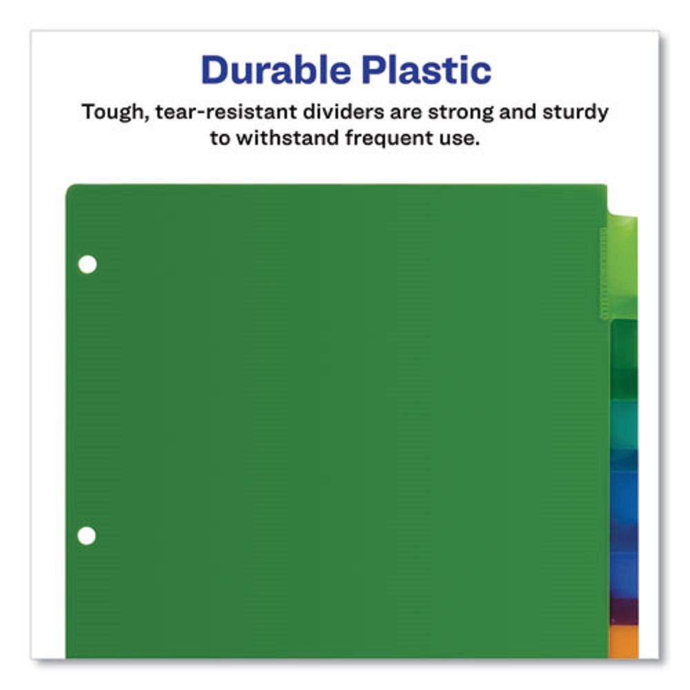 BIG TAB INSERTABLE PLASTIC DIVIDERS - MULTI-COLOR TABS