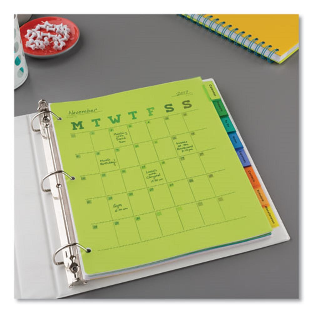 BIG TAB INSERTABLE PLASTIC DIVIDERS - MULTI-COLOR TABS