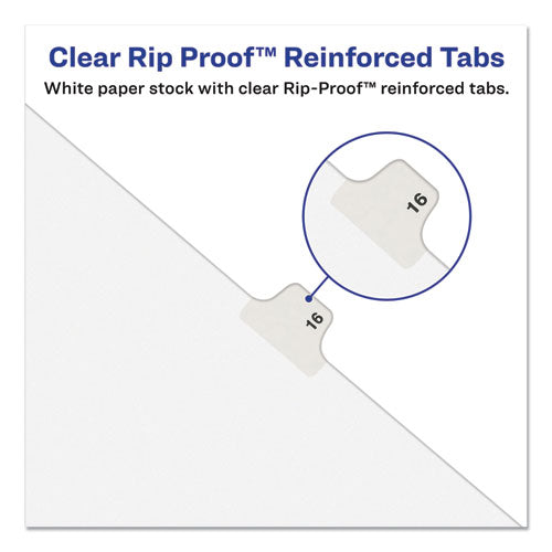 PREPRINTED LEGAL EXHIBIT SIDE TAB INDEX DIVIDERS, AVERY STYLE, 25 TAB - WHITE