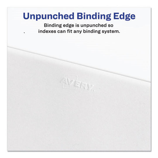 PREPRINTED LEGAL EXHIBIT SIDE TAB INDEX DIVIDERS, AVERY STYLE, 25 TAB - WHITE