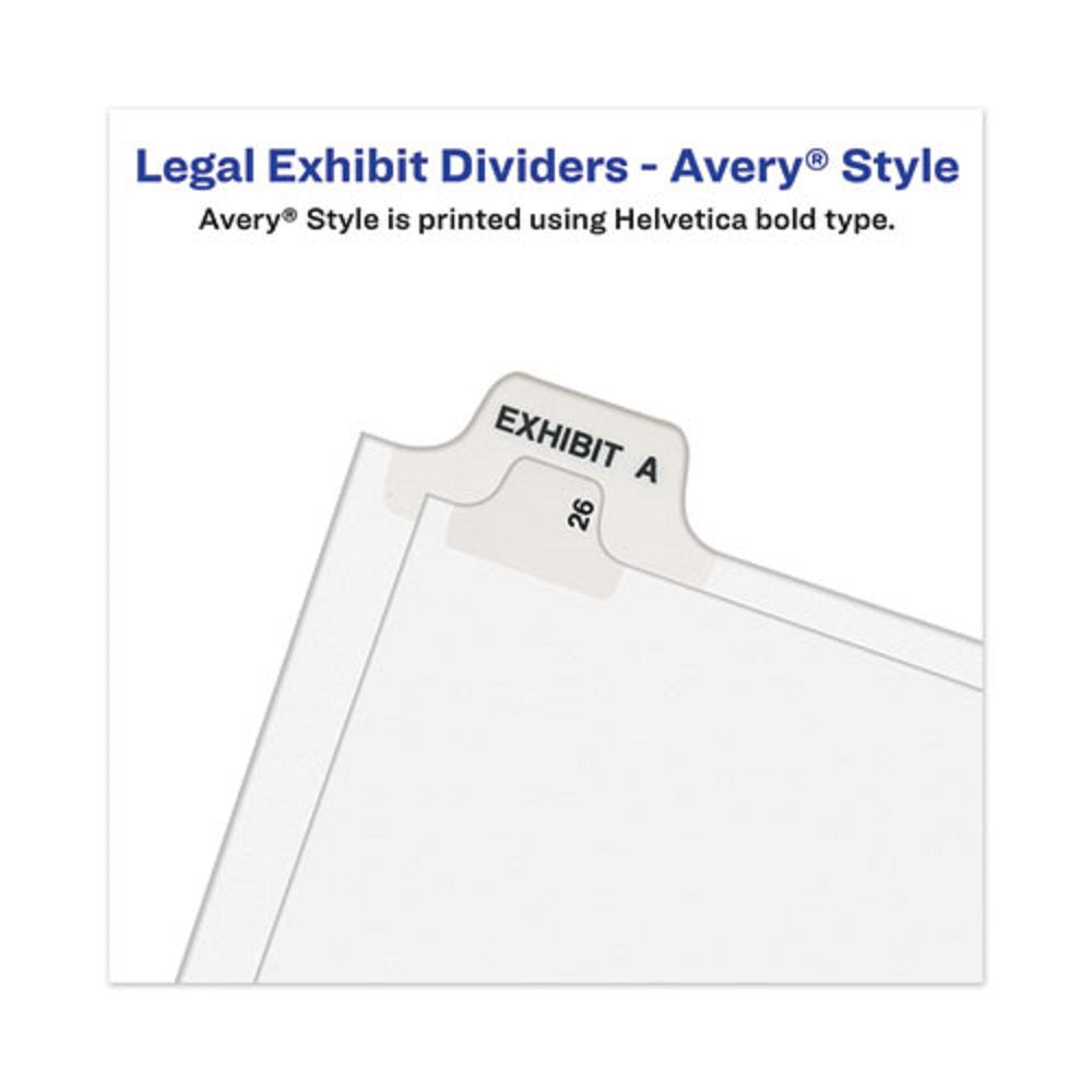 PREPRINTED LEGAL BOTTOM TAB DIVIDERS, EXHIBIT A - WHITE