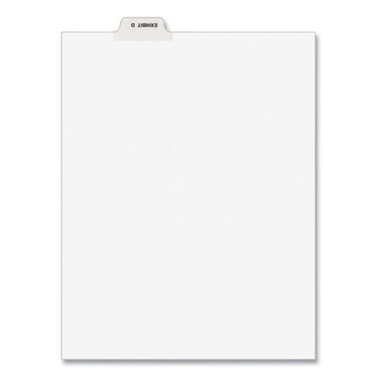 PREPRINTED LEGAL BOTTOM TAB DIVIDER, EXHIBIT D, LETTER - WHITE