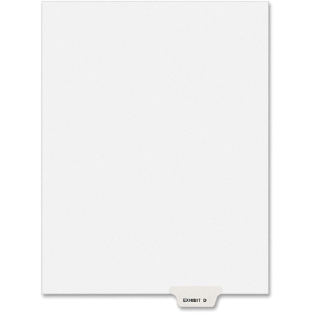 PREPRINTED LEGAL BOTTOM TAB DIVIDER, EXHIBIT D, LETTER - WHITE