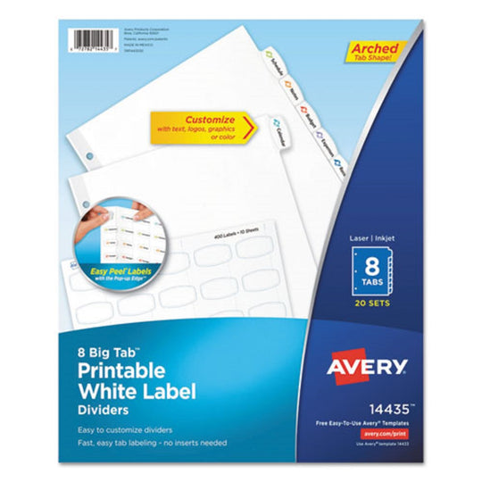 AVERY BIG TAB PRINTABLE WHITE LABEL DIVIDERS