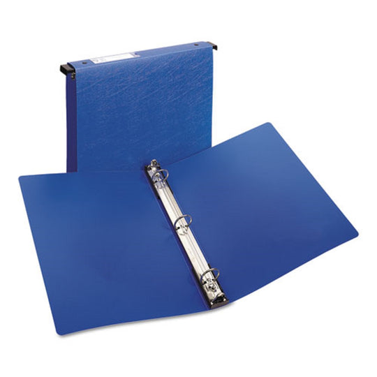 HANGING STORAGE FLEXIBLE NON-VIEW BINDER W/ ROUND RINGS - BLUE