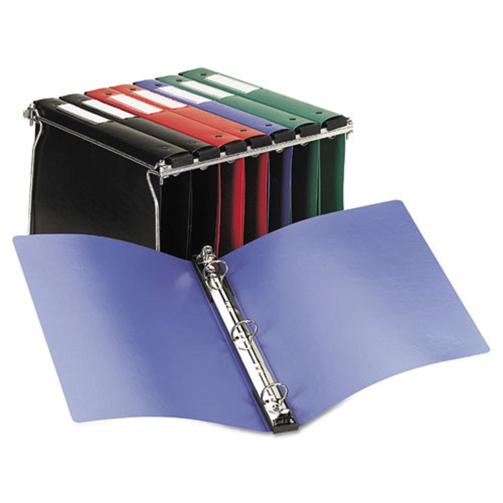 HANGING STORAGE FLEXIBLE NON-VIEW BINDER W/ ROUND RINGS - BLUE