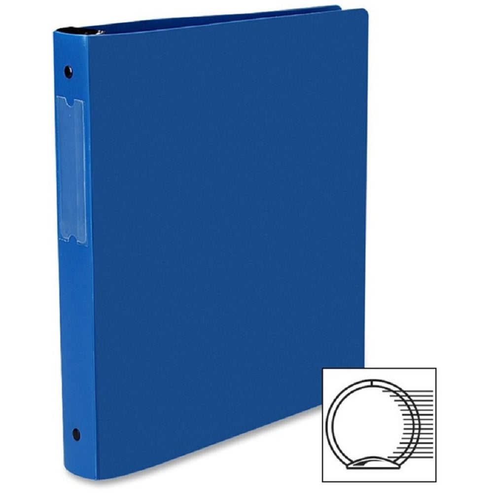 HANGING STORAGE FLEXIBLE NON-VIEW BINDER W/ ROUND RINGS - BLUE