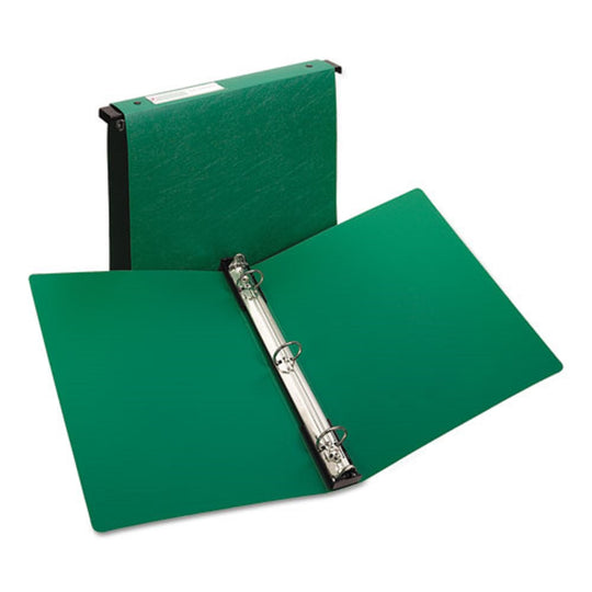 HANGING STORAGE FLEXIBLE NON-VIEW BINDER W/ ROUND RINGS - GREEN