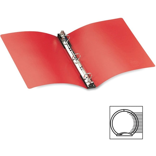 HANGING STORAGE FLEXIBLE NON-VIEW BINDER W/ ROUND RINGS - RED