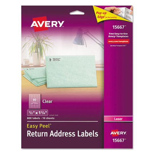 MATTE CLEAR EASY PEEL MAILING LABELS W/ SURE FEED TECHNOLOGY - CLEAR