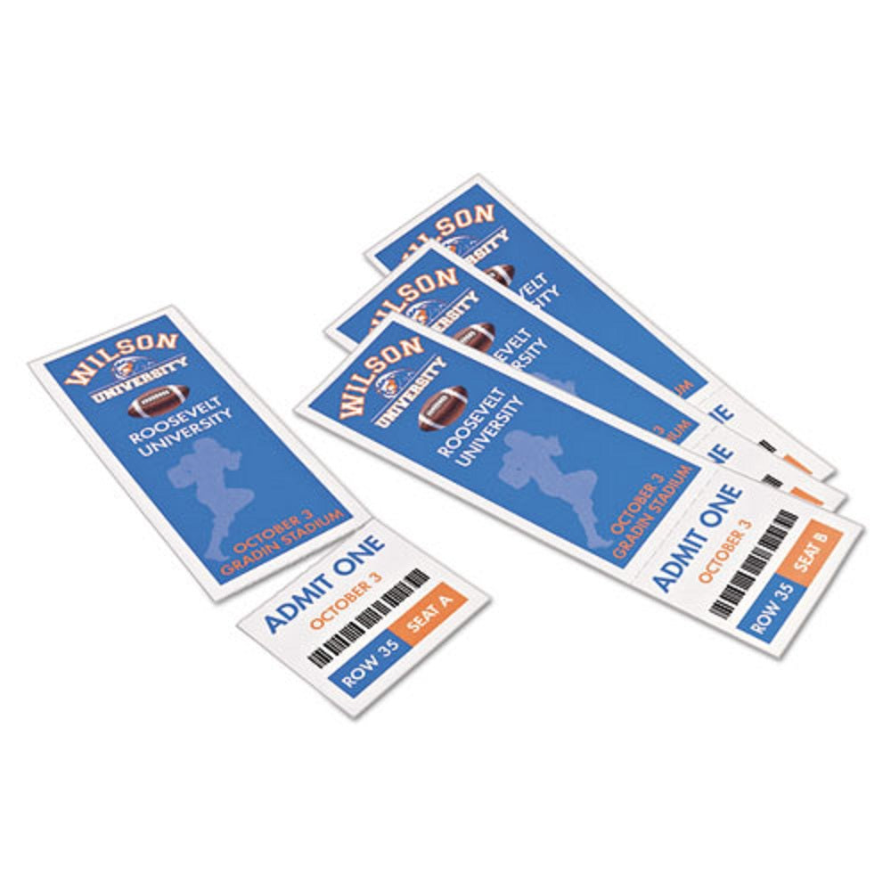 PRINTABLE TICKETS W/ TEAR-AWAY STUBS - WHITE