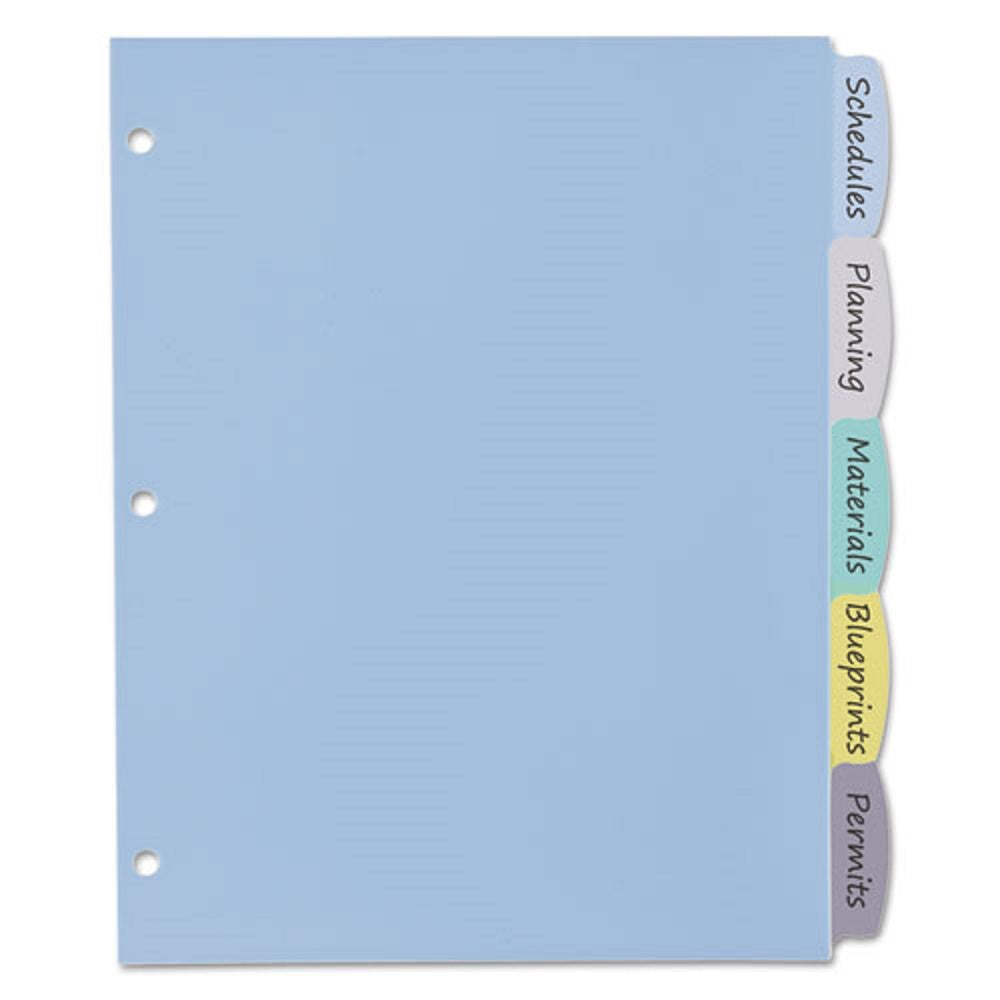 BIG TAB WRITE & ERASE DURABLE DIVIDERS - 5 MULTI-COLOR TABS