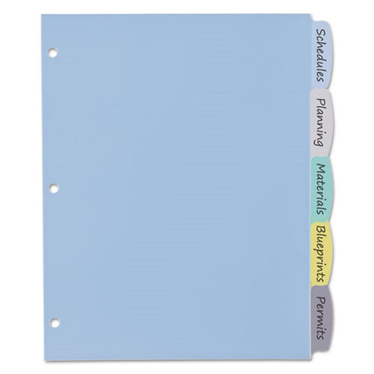 BIG TAB WRITE & ERASE DURABLE DIVIDERS - 5 MULTI-COLOR TABS